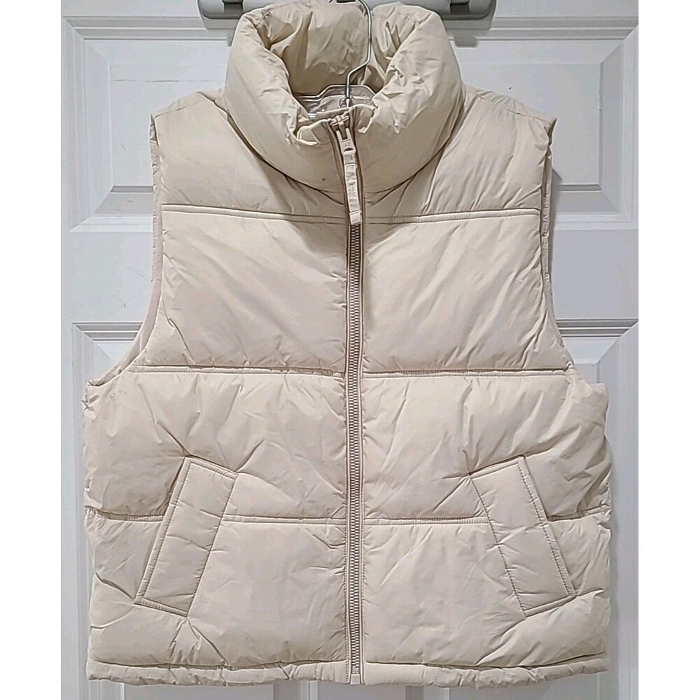 Men's American Eagle Outfitters Puffer Vest Small Lt. Beige Ivory A.E.